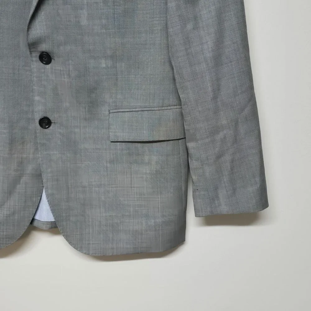 J‎ Crew Ludlow Tollegno 1900 Wool Gray Two Button Blazer Mens 42L Career Preppy
